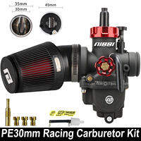 NIBBI PE Racing Carburetor With CNC Air Filter Set PE24/26/28/30mm Power Carb Jets 150cc-300cc for Yamaha Honda Suzuki 2T4T Motorcycle Modified Part