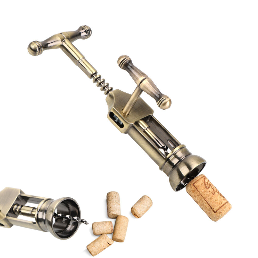 Vintage Rack & Pinion Corkscrew Classic Wine Bottle Opener Tool_voghion.com