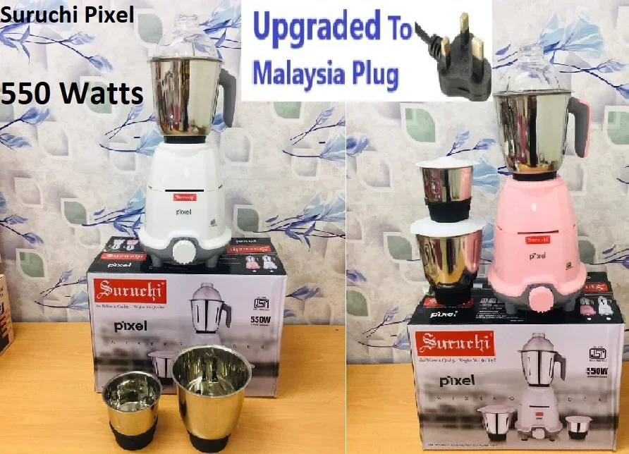 Suruchi Pixel with 550 Watts / Mixer / Blender / India Brand/ 1 year Motor Warranty / Good Quality / White & Pink Color