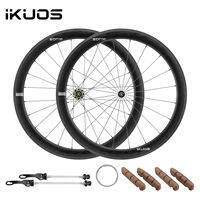 IKUOS Road Carbon Fiber Rim Brake Wheelset Bicycle 700c Quick Release 50mm Rim Height V-Brake Carbon Fiber Rim Hub HG/36T Ratchet 100*130mm Quick Release（IKUOS-R5-HG）