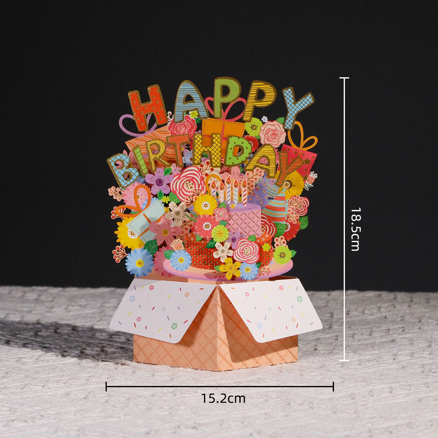 Handmade Birthday Greeting Card Beautiful Paper Sculpture Creative Design Thank You Cat Design Birthday Box Desktop Decoration Wishes