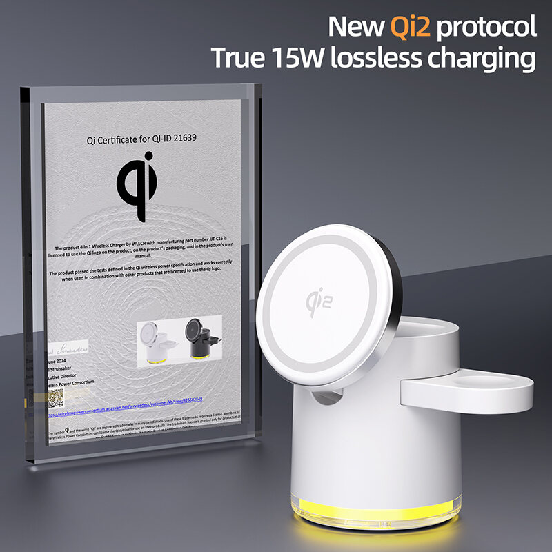 Zuzg 3-in-1 qi2 15W sạc không dây, sạc có thể gập lại cho thiết bị Apple (iPhone 12-16 Series), cho các thiết bị Samsung (fold6, fold5, flip5, S23), iwatches, đồng hồ Samsung, airpods, chồi thiên hà