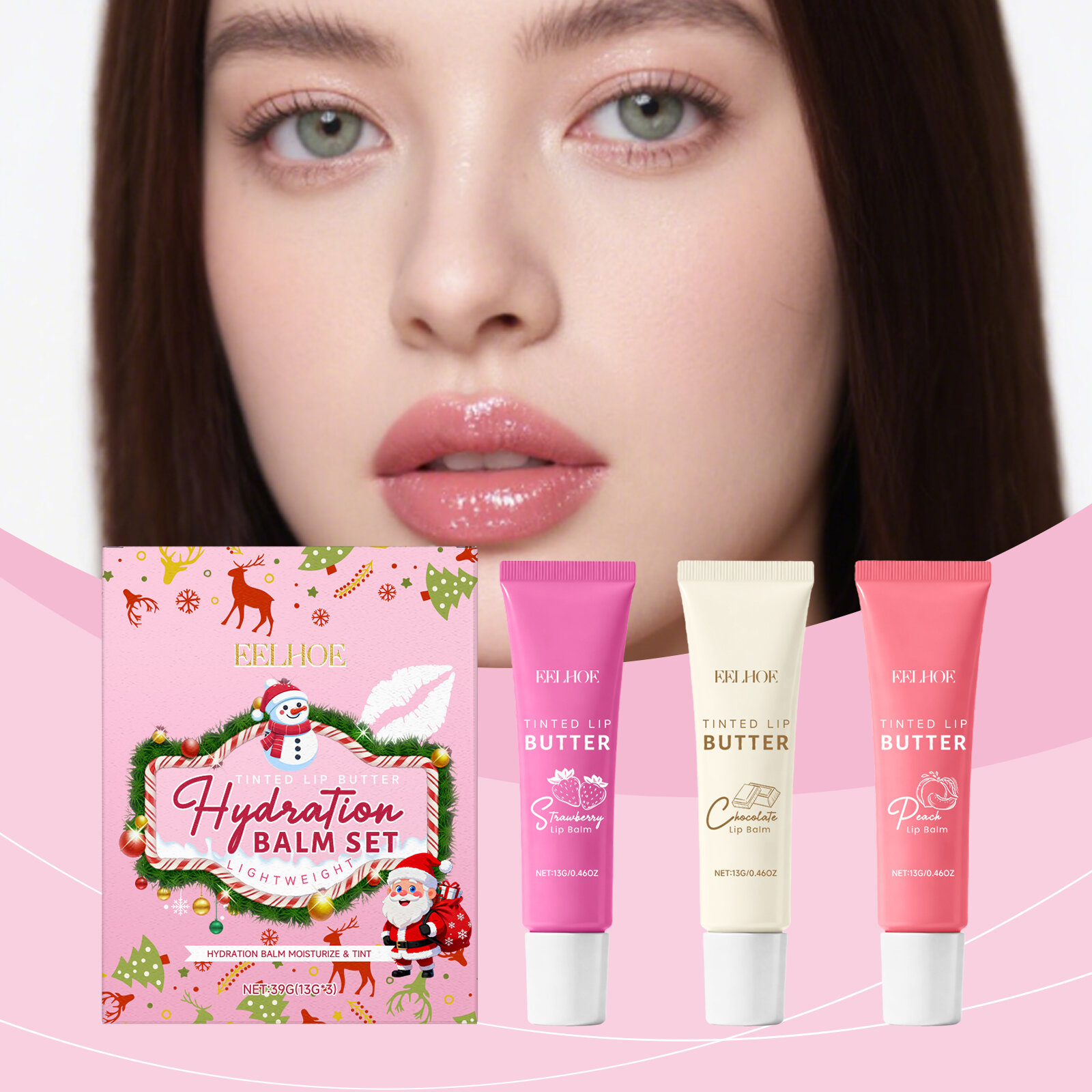 Eelhoe Màu Sắc Thay Đổi Son Môi Tint của Màu Lip Balm Dưỡng Ẩm & Giữ Ẩm màu môi Với Vitamin E Tự Nhiên Bóng Kết Thúc 3Pcs