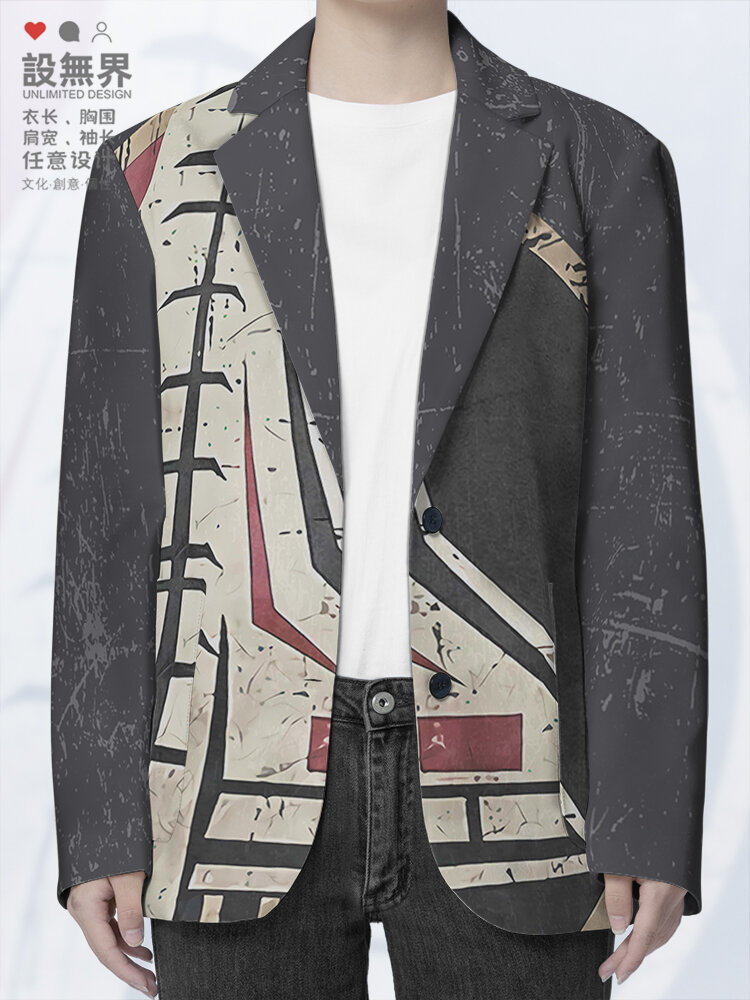 Soviet CCCP Retro Aviation Style Men's Suit Jacket Standard Fit Casual Fashion Polyester Fiber Long Sleeve Two Buttoned Harga  266 Ringgit*Penghantaran Percuma