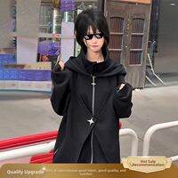 ZHUOCAN | Batwing High Street Stand Collar Jacket Hoodie