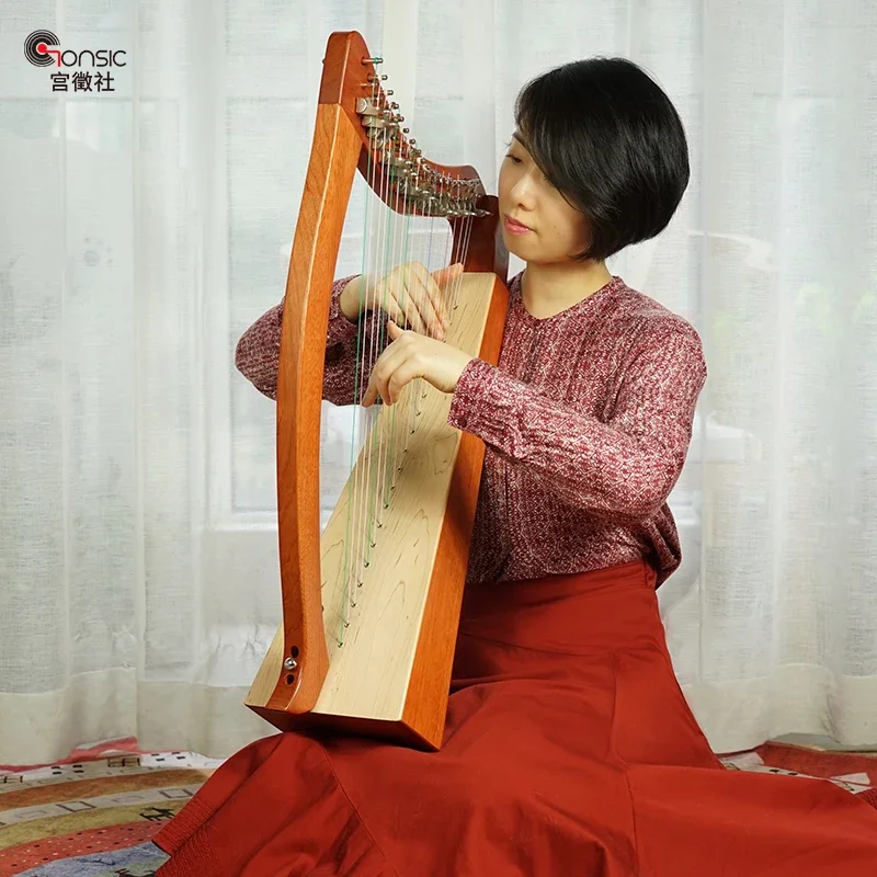 Semitone Harp Walter's Entry-Level Small Harp 19-String Portable Small Beginner's Musical Instrument