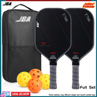 JBA T700 Carbon Fiber Pickleball Paddle Set 16MM One-Piece Fabric-textured Matte Finish Ultra-Light Non-Slip Grip Large Sweet Spot Designed For Pro-level Control