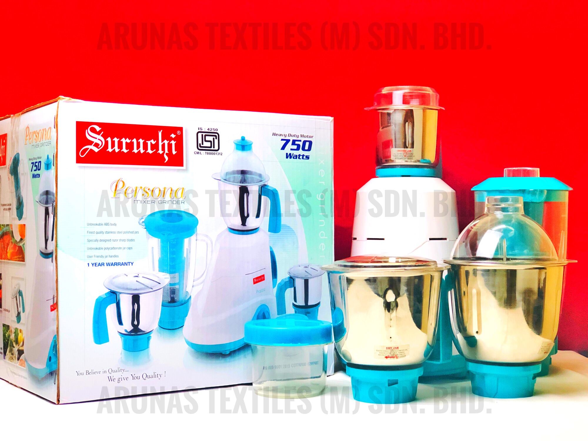 MS00006 SURUCHI PERSONA MIXER GRINDER HEAVY DUTY 750 WATTS / PENGISAR