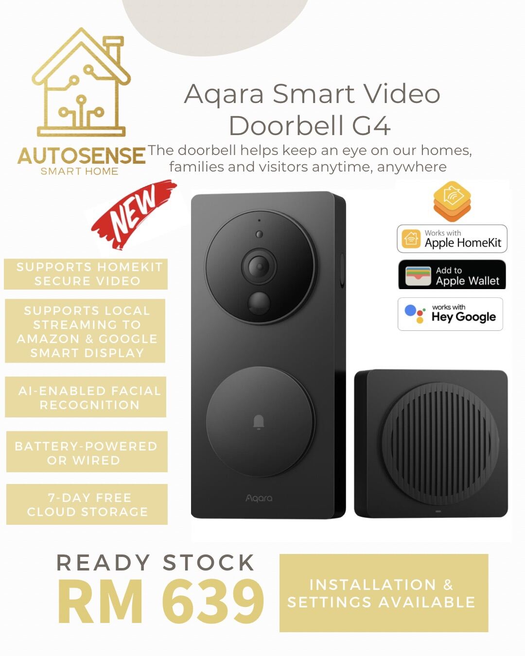 Aqara - Smart Video Doorbell G4