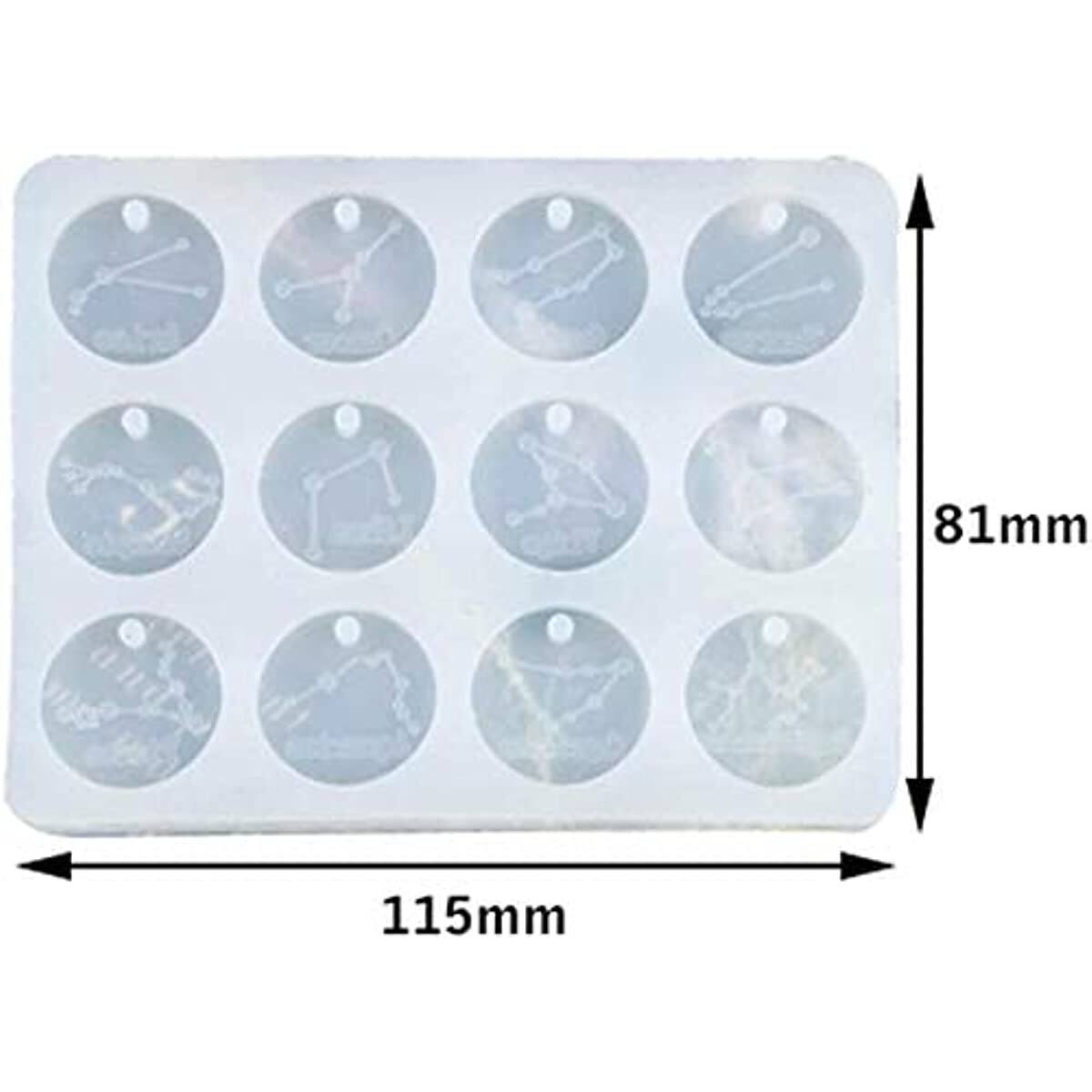 12 Zodiac Constellation Resin Molds Round Zodiac Sign Epoxy Resin Molds for Jewelry Making DIY Craft