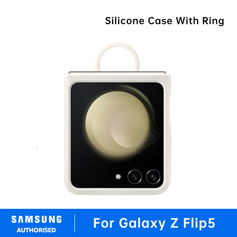 Original Samsung Official Galaxy Z Flip 5 Silicone Case with Ring Silicone Protective Cover Heavy Duty Shockproof For Galaxy Z Flip 5 - Image 4