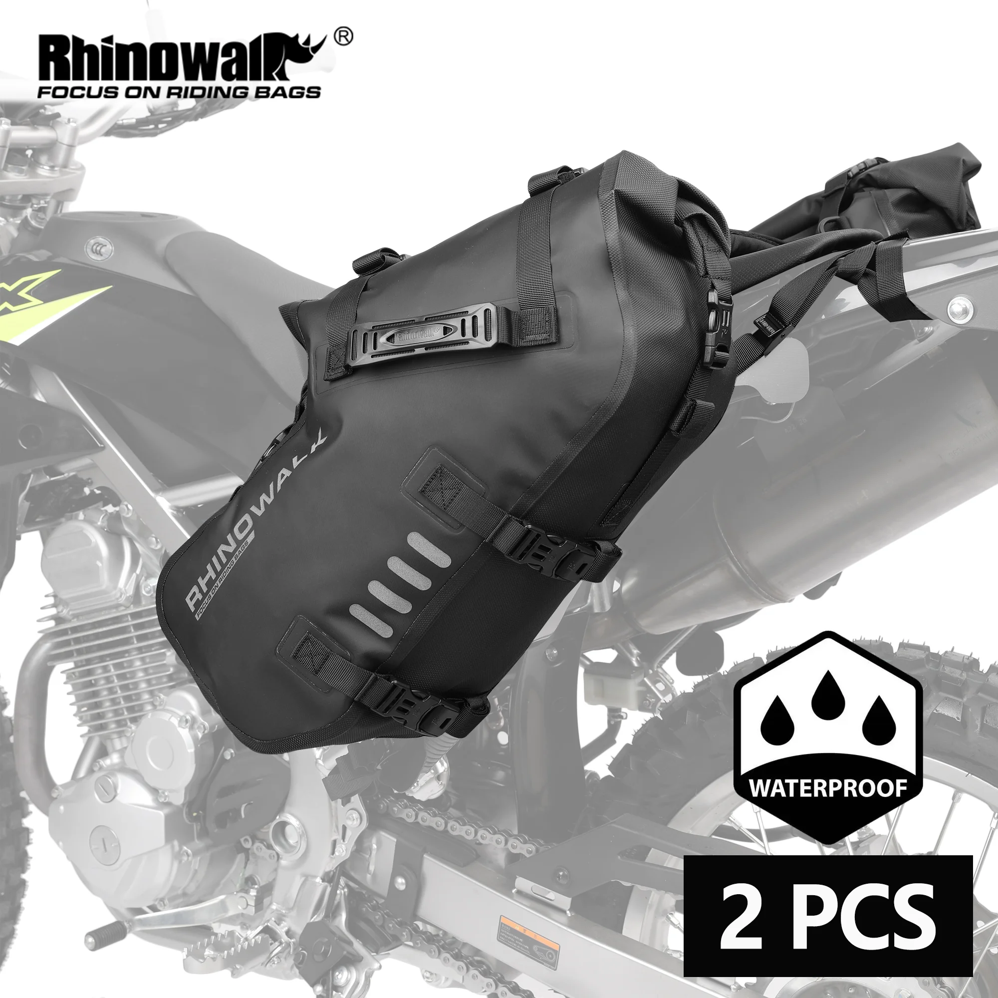 Rhinowalk Motorcycle Double Side Bags 2 Pieces Waterproof 18L/28L/48L Large Capacity Universal Fit Motorcross Pannier Bag Saddle Bags Cycling Travel Storage Luggage Shoulder Bag For Bmw Honda Motorcycle Accessories Giá 4,155,170 Đồng*Miễn phí vận chuyển