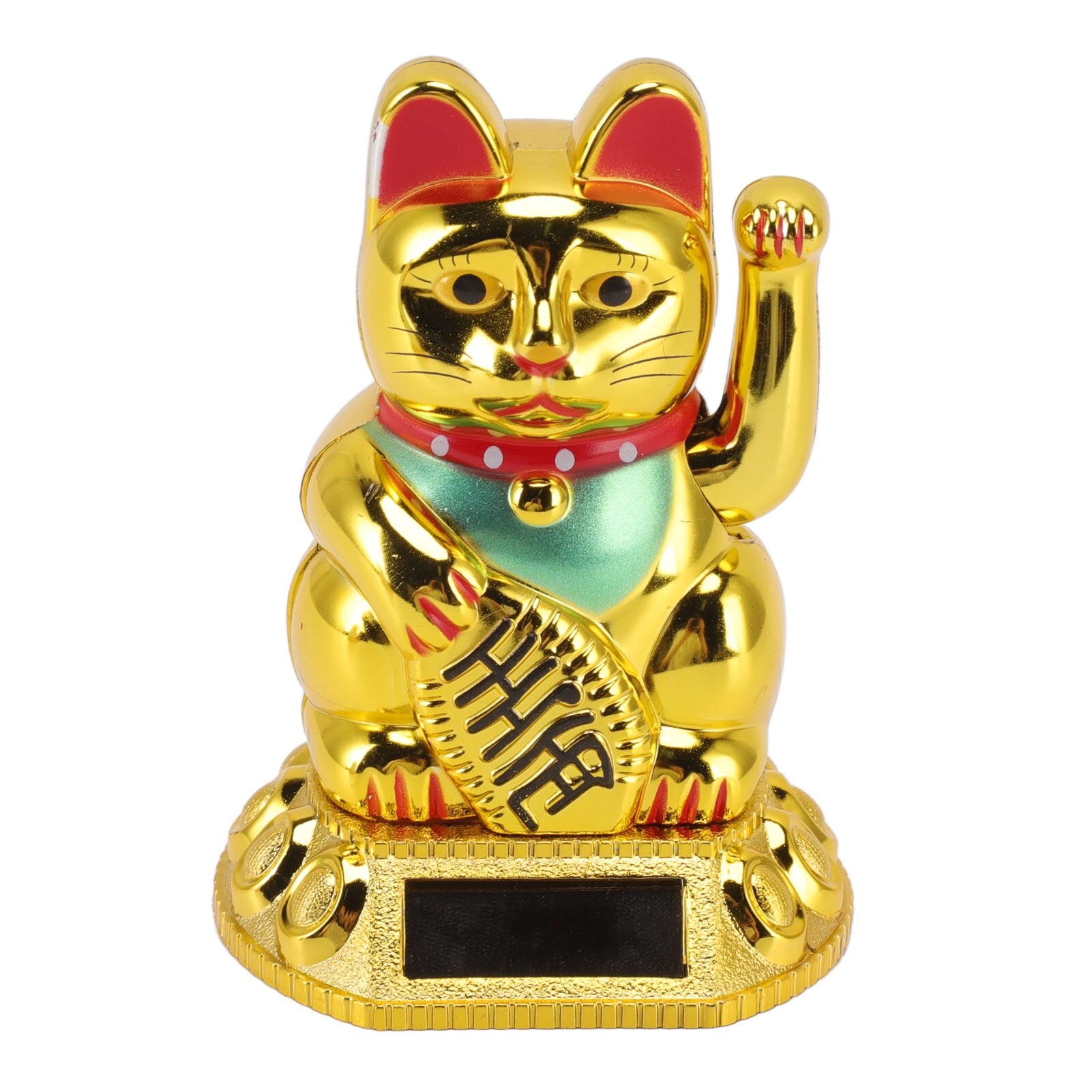 Chinese Lucky Cat Decoration Waving Arm Solar Light Induction Statue Figurine For Home Car Ornaments Lucky Cat Decoration