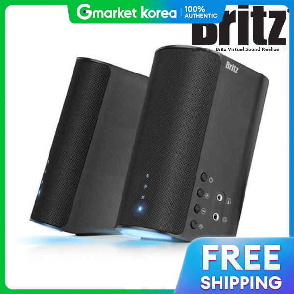 Britz | Bz-Lf11 Gaming Speaker 2-Channel Led Bookshelf Headset Jack Volume Control USB Power Laptop Pc