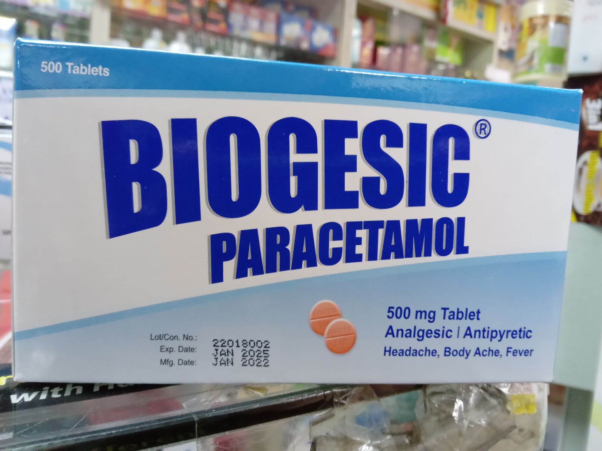 Biogesic Paracetamol 500mg(500 tablets).Exp1/25 Lazada