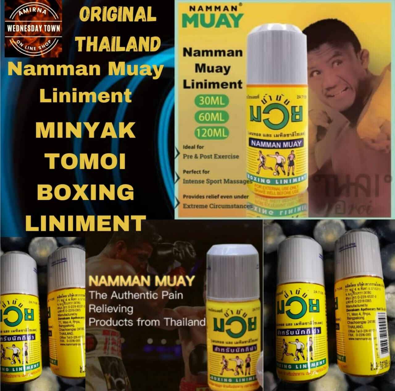 🇹🇭 NAMMAN MUAY LINIMENT MINYAK TOMOI BOXING LINIMENT ORIGINAL THAILAND 60  ML