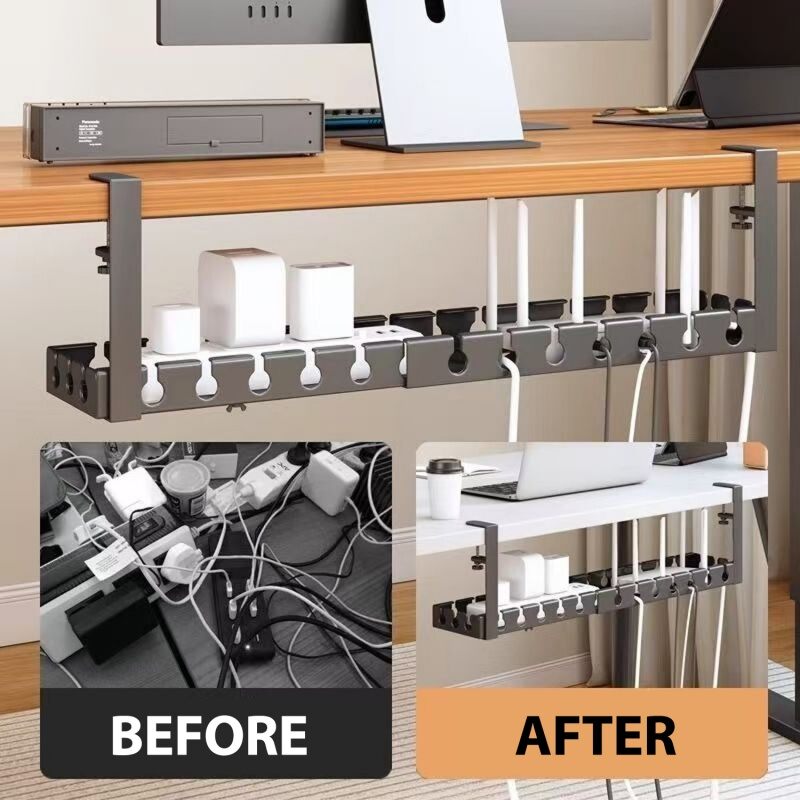 Extendable Under Desk Cable Management Tray No Drilling Sturdy Cord ...