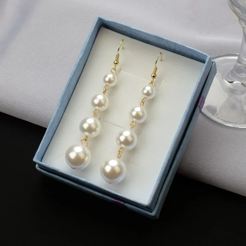 Pearl Earrings 2021 New Exaggerated Korean Graceful Online Influencer Popular Earrings Long Earrings Female Pendant Beads