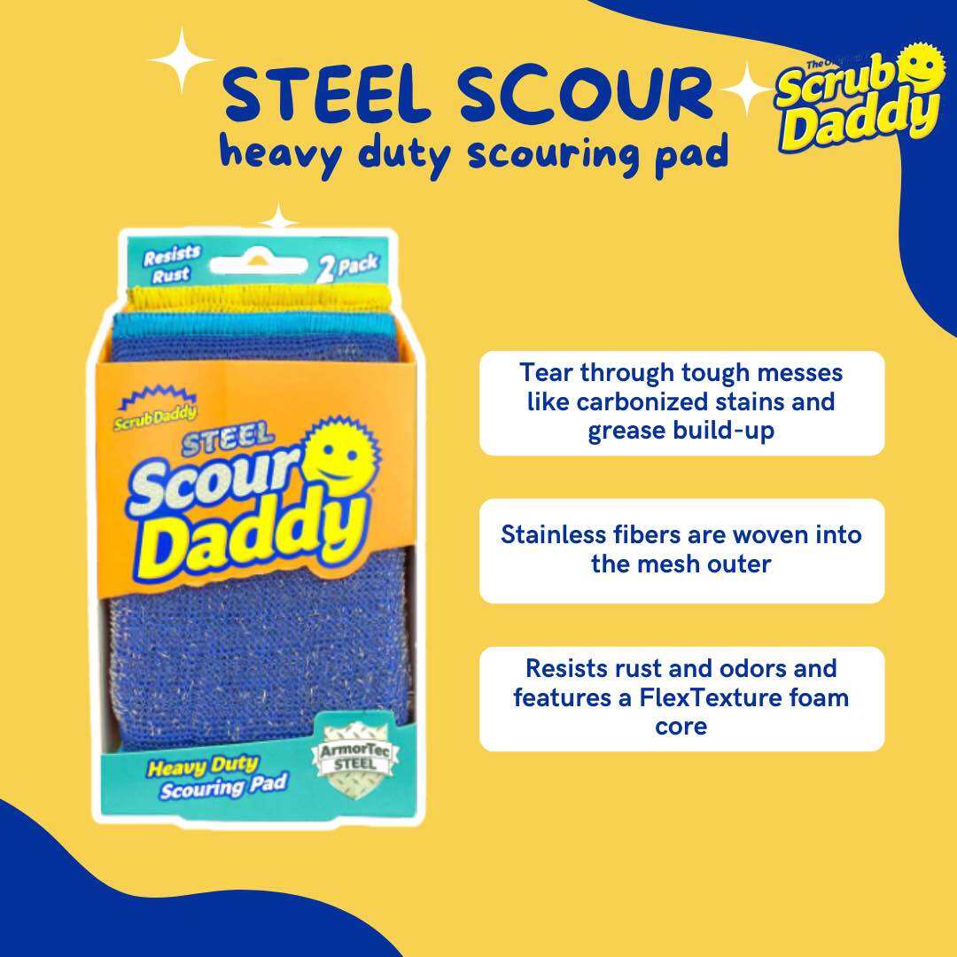 Steel Scour Daddy Heavy Duty Scouring Pad 2-Pack