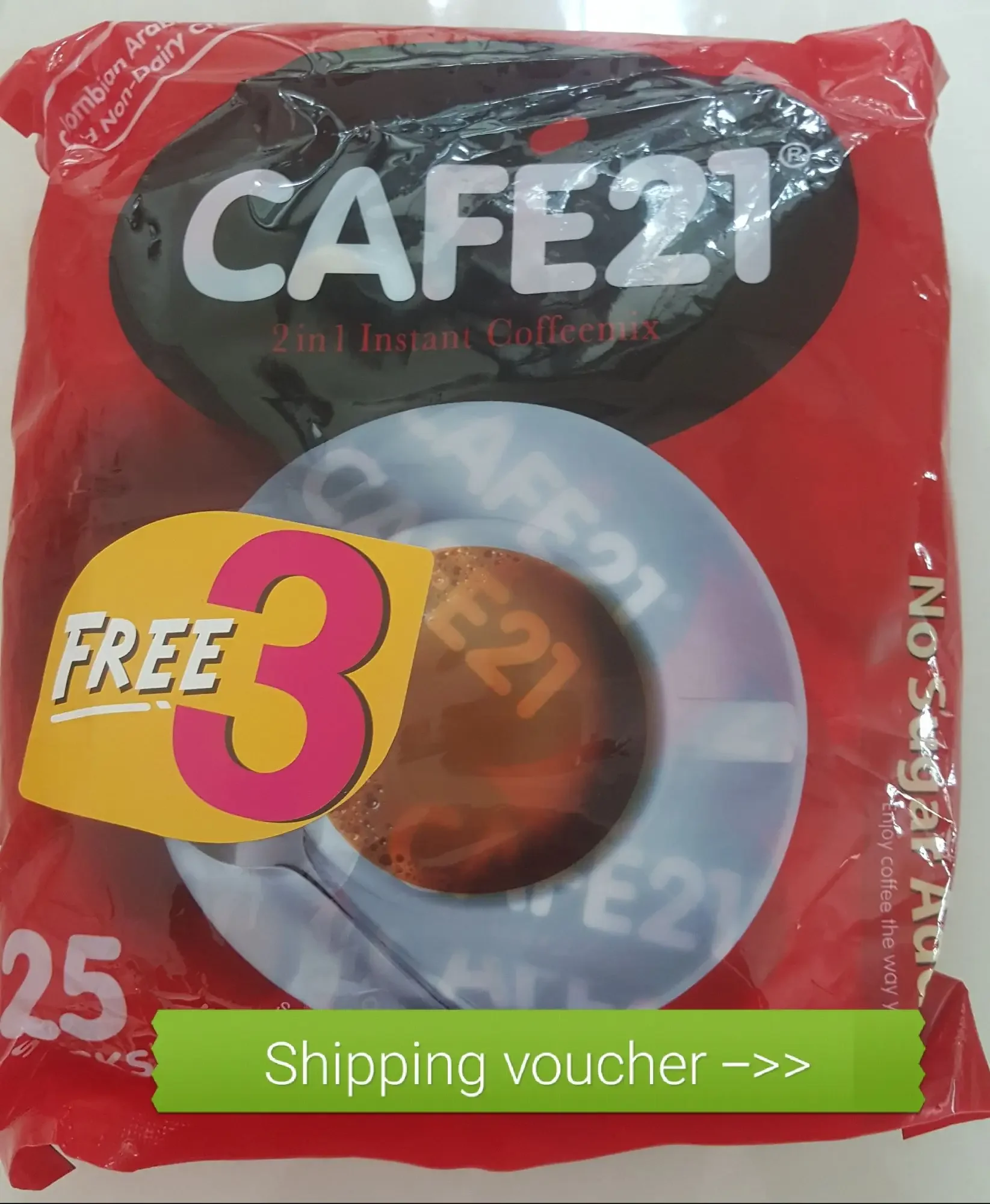 cafe 21 2in1 Instant Coffeemix 28 sticks (25 + free 3) exp: 2023