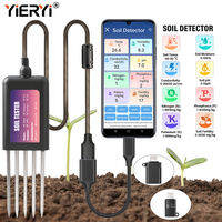 Yieryi dụng cụ kiểm tra đất USB 8 trong 1 cảm biến phát hiện cây thông minh Máy đo nhiệt độ độ ẩm quang học phát hiện cây thông minh nông trại vườn