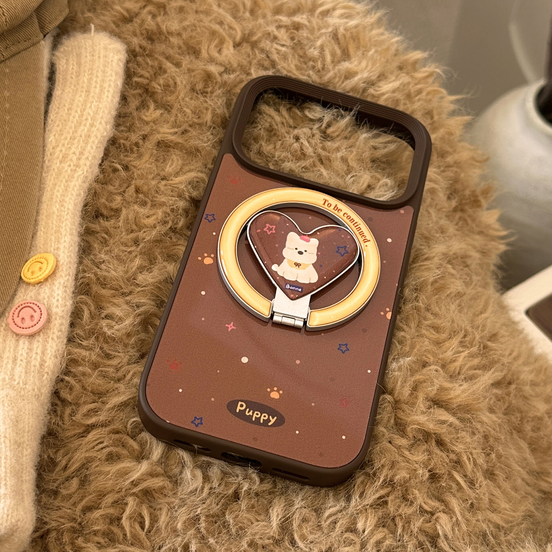 Magnetic Phone Case With Korean Puppy Heart Design For Iphone_voghion.com