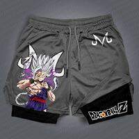 Dragon Ball Hot Blood Anime Double-layer Shorts 2026 Mens Comfortable and Breathable Sports Pants Comfortable Breathable