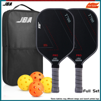JBA ชุดไม้พายพิคเกิลบอลคาร์บอนไฟเบอร์ T700 16มม. พื้นผิวผ้าชิ้นเดียวแบบด้าน Urtla-เบากันลื่นจุดหวานขนาดใหญ่ออกแบบมาสำหรับควบคุมระดับมืออาชีพ