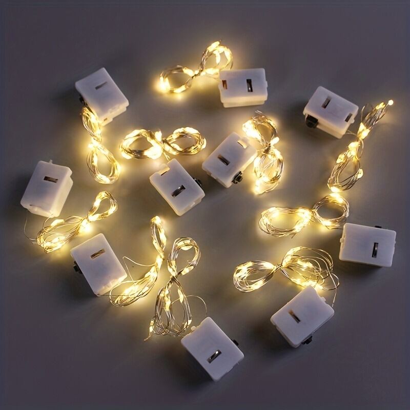 10pcs Mini Waterproof Fairy Lights With Copper Wire Twinkle 3 10/20 Speed Modes Mini String Lights Twinkle Firefly Lights