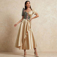 Amyenjoylife Filipiniana Modern Dress Bohemian Style Patchwork Puff Sleeve Dress Modern Filipinana Long Gown Party Dress Asean Attire For Women Modern Terno
