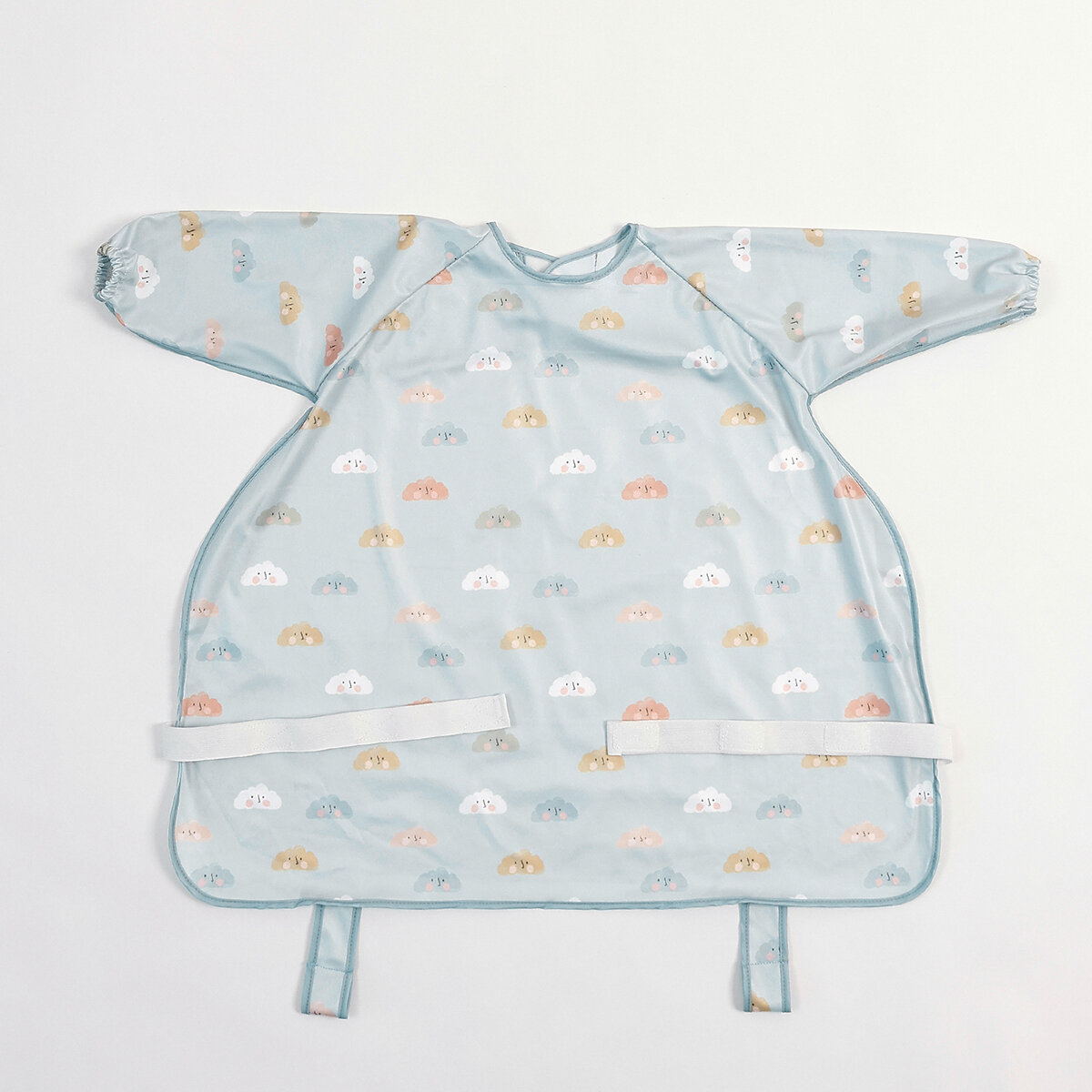 1Pc 100%Polyester Waterproof Highchair Coverall Baby Feeding Bib Long Sleeve Eating Smock Bib for 0-2Years Babies