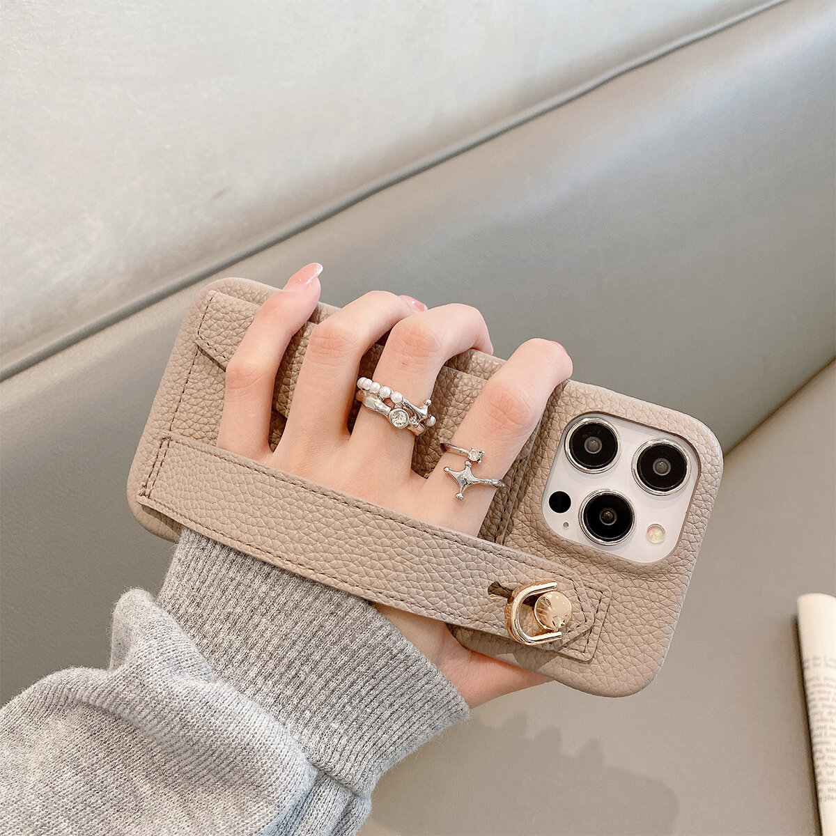 Luxury Leather Phone Case With Card Holder For Iphone Pro Max_voghion.com