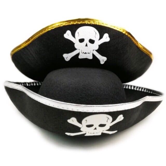 Pirate 3pcs Set. Pirate Hat, Eye Patch and Pirate Hook. Adult and Kids Size