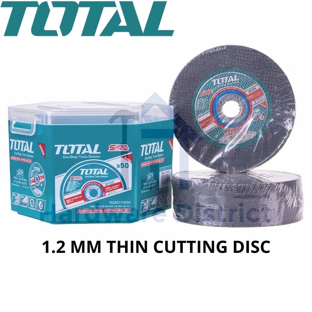 TOTAL HEAVY DUTY ABRASIVE METAL CUTTING DISC 4”105MM x 1.2MM x16MM