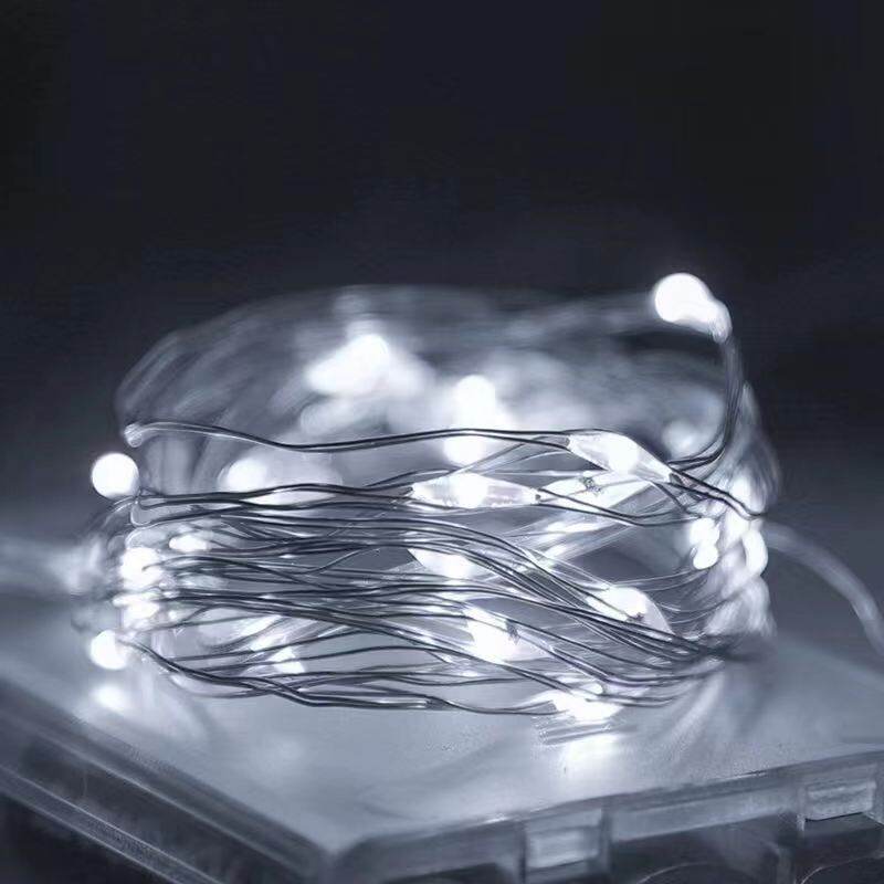 1PC Fairy Lights Battery Operated String Lights 10ft 30 LEDs Flashing and Constant Light Mode Silver Wire Mini Lights