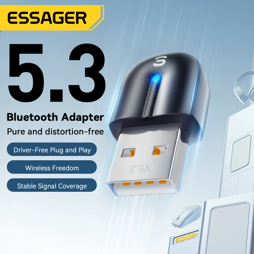 Essager 5.3 Bluetooth Adapters Mini Multifunctional Plug & Play Support Free Driver Windows 8.1/10/11