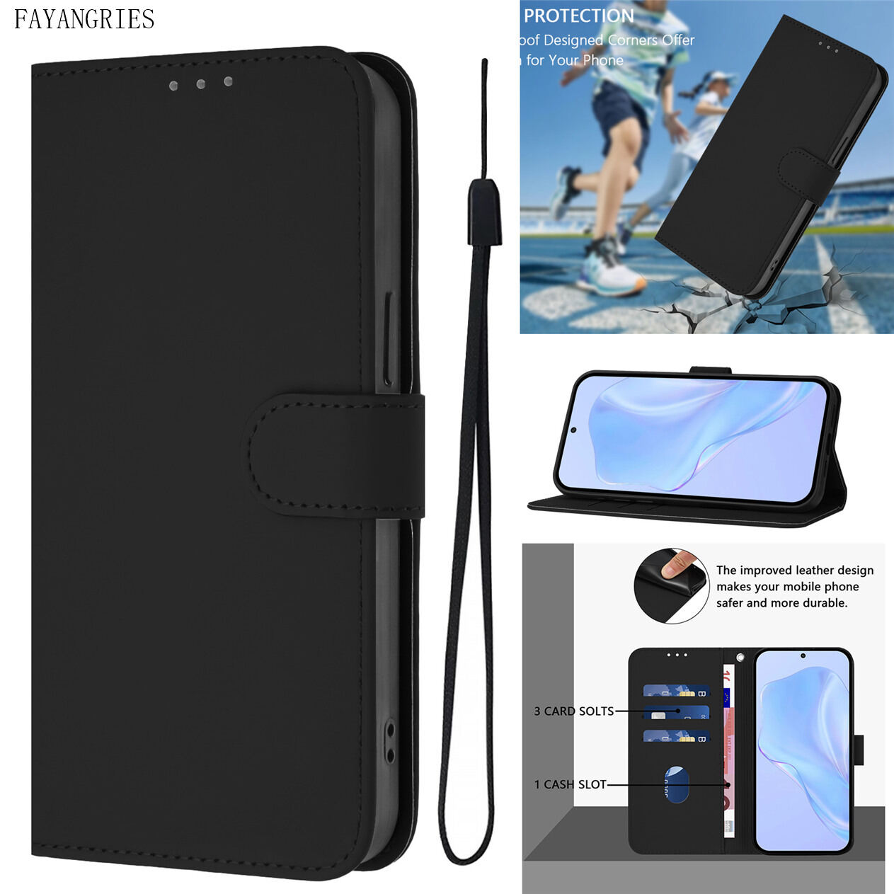 Fayangries Ốp điện thoại cho Oneplus NORD N30 (5g), bằng da nhựa PU nắp gập đứng vỏ dễ thương tinh khiết màu trơn ví đơn giản vỏ điện thoại
