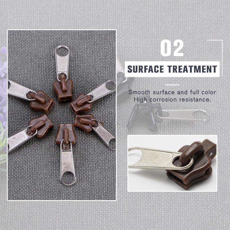 6 Pieces/Set of Black or Brown Instant Zipper Universal Instant Fix Zipper Repair Kit Replacement Zip Slider New Sewing Zipper