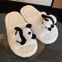 XIXITIAO | Cute Plush Bear Autumn and Wnter Flat Non-Slip Home Cotton Slippers