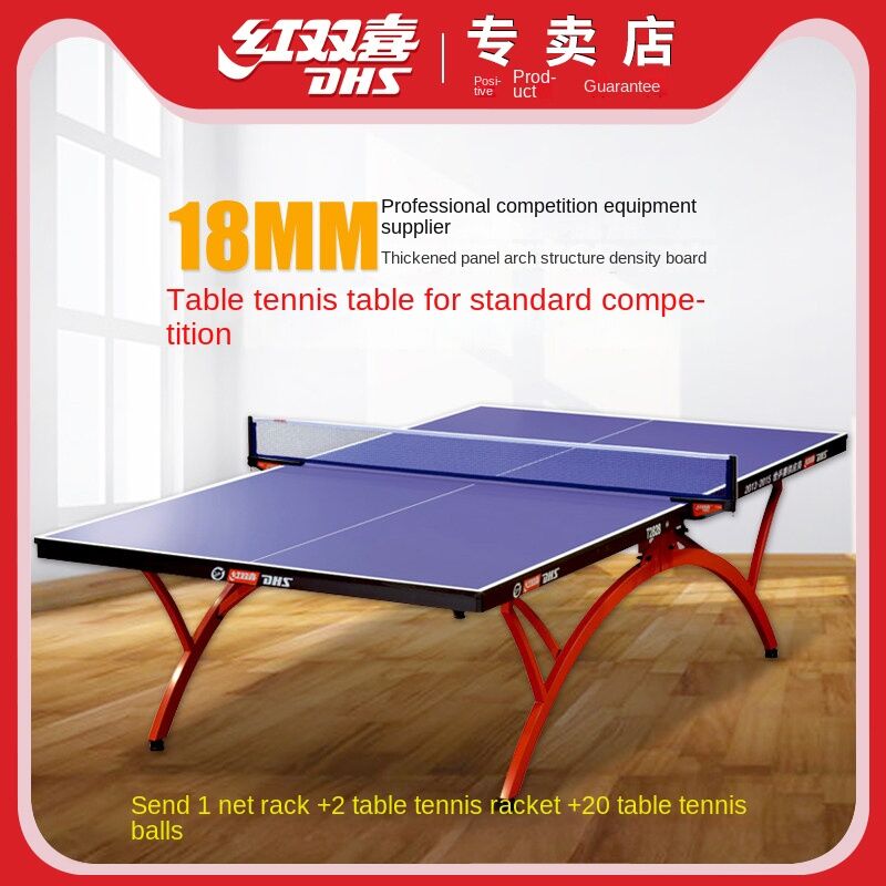 RED DOUBLE HAPPINESS Table Tennis Table T2828 Household Indoor Standard