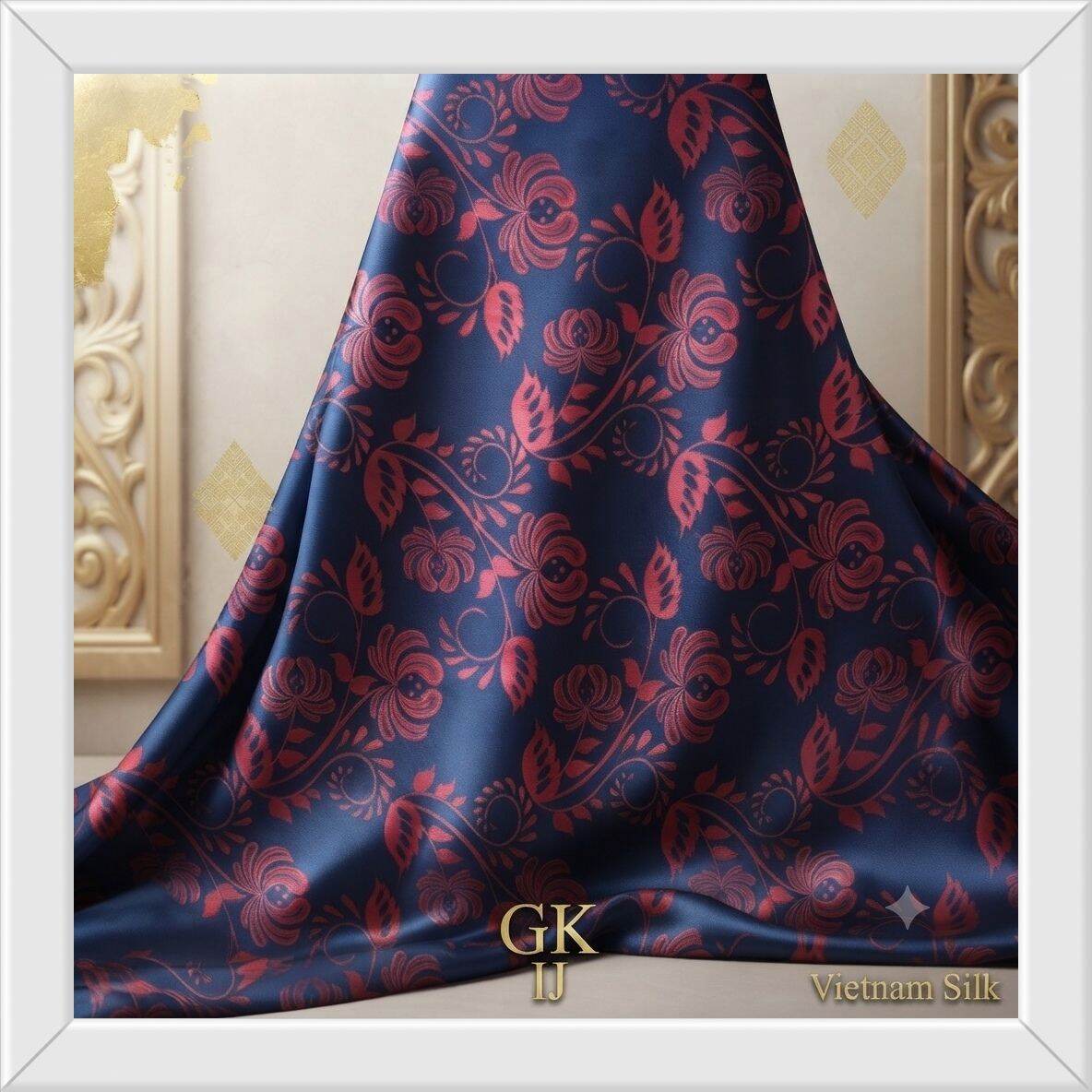 🥇Luxury Quality🥇Kain Pasang Vietnam Silk GK IJ - Material Lembut & Selesa Corak Bunga Cantik Bidang 45 Inci