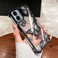 เคสโทรศัพท์กันตก YBD สำหรับ Samsung กาแล็คซี่ M07 F07 A07 A06 A03 A04 A05 A04E F04 M04 A042F แกน A03 F05แกน A04 A032FINS เคสด้านล่างใสผิวนอกเนื้อนิ่ม TPU ผีเสื้อม่านตา