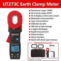 UNI-T Clamp Earth Resistance Tester UT273A UT273B Mutual Induction Ground Resistance Meter Loop Tester Leakage Current Test Loop Impedance Meter Grounding Resistance Meter