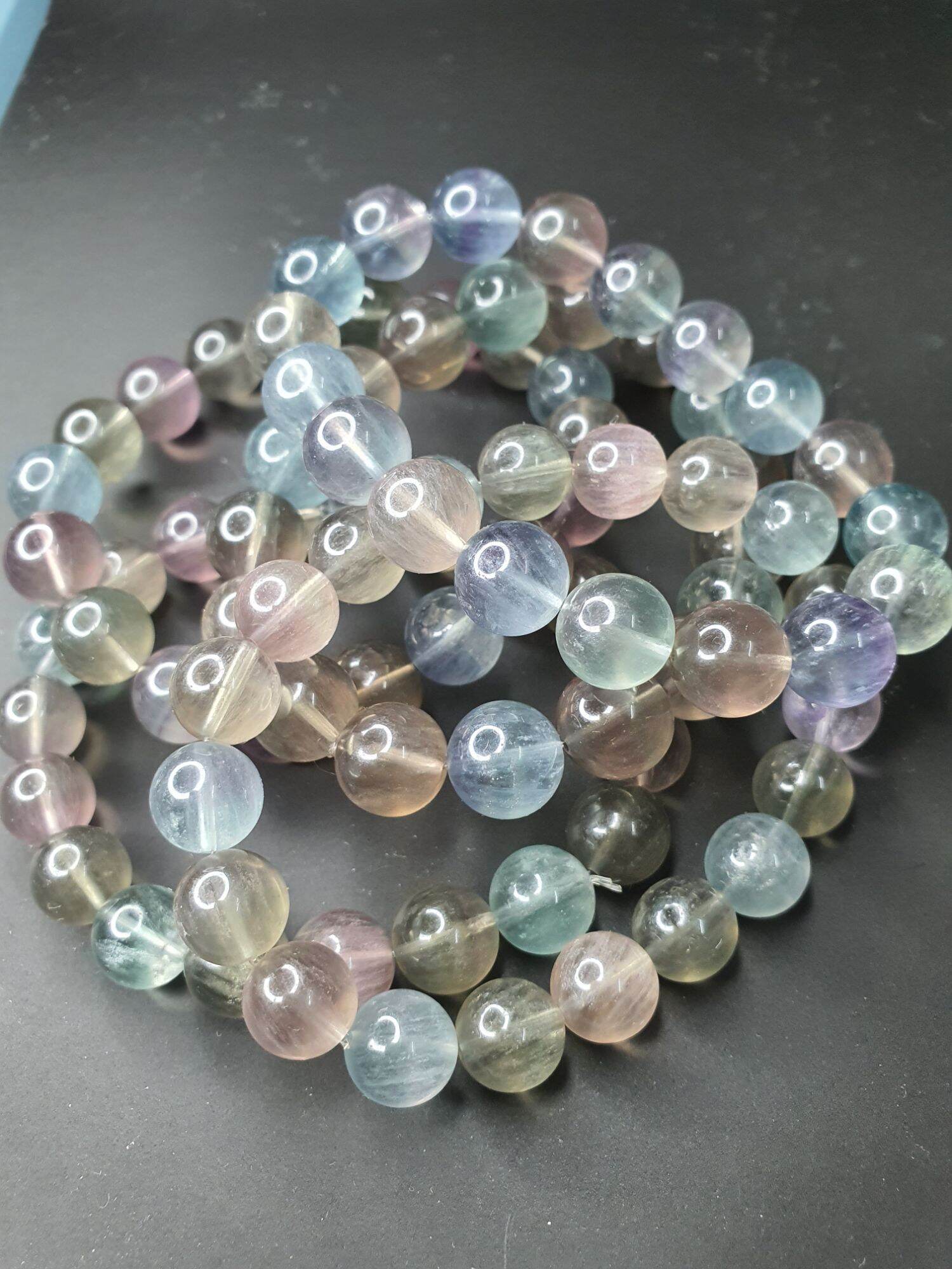 拉丝彩萤石手串Brushed Color Fluorite Bracelet [10mm 11mm][SS-2022 