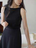 HUOLISI | Retro Stripes Sleeveless Knit Tank Top Slim Fit Lightweight