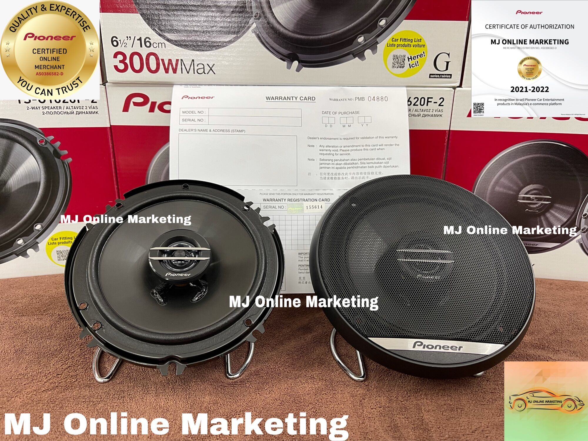 Pioneer TS-G1620F-2 inch Way Coaxial Speaker *100%Original