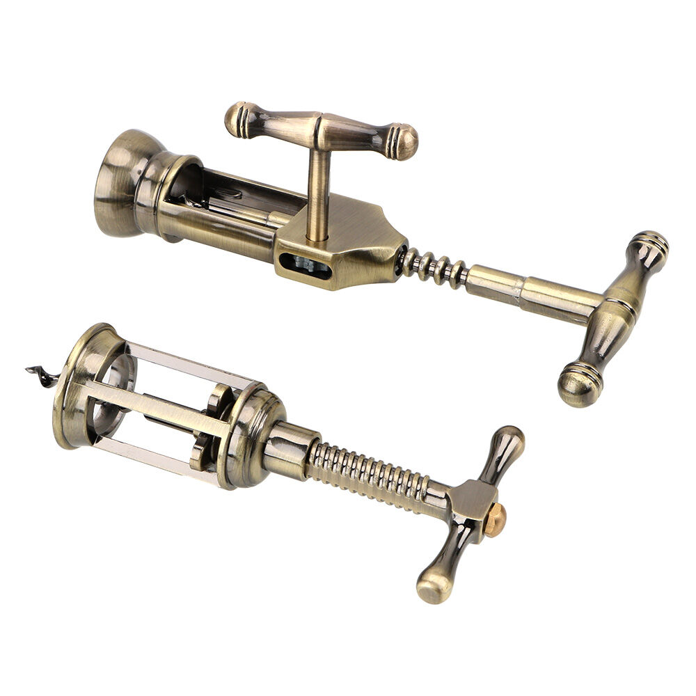 Vintage Rack & Pinion Corkscrew Classic Wine Bottle Opener Tool_voghion.com