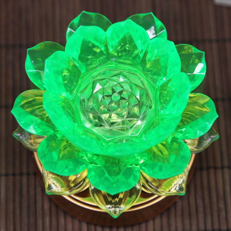 Long Burning LED Buddha Lamp Lotus Flower Lamp Home Use Battery Handheld Lotus Lamp Guanyin Lamp Ornament Plastic Material