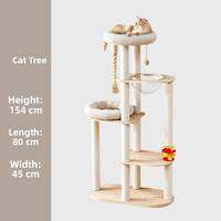 Popocola | Space-Saving Home Use Cat Tree with Scratching Post and Bed Large Cat