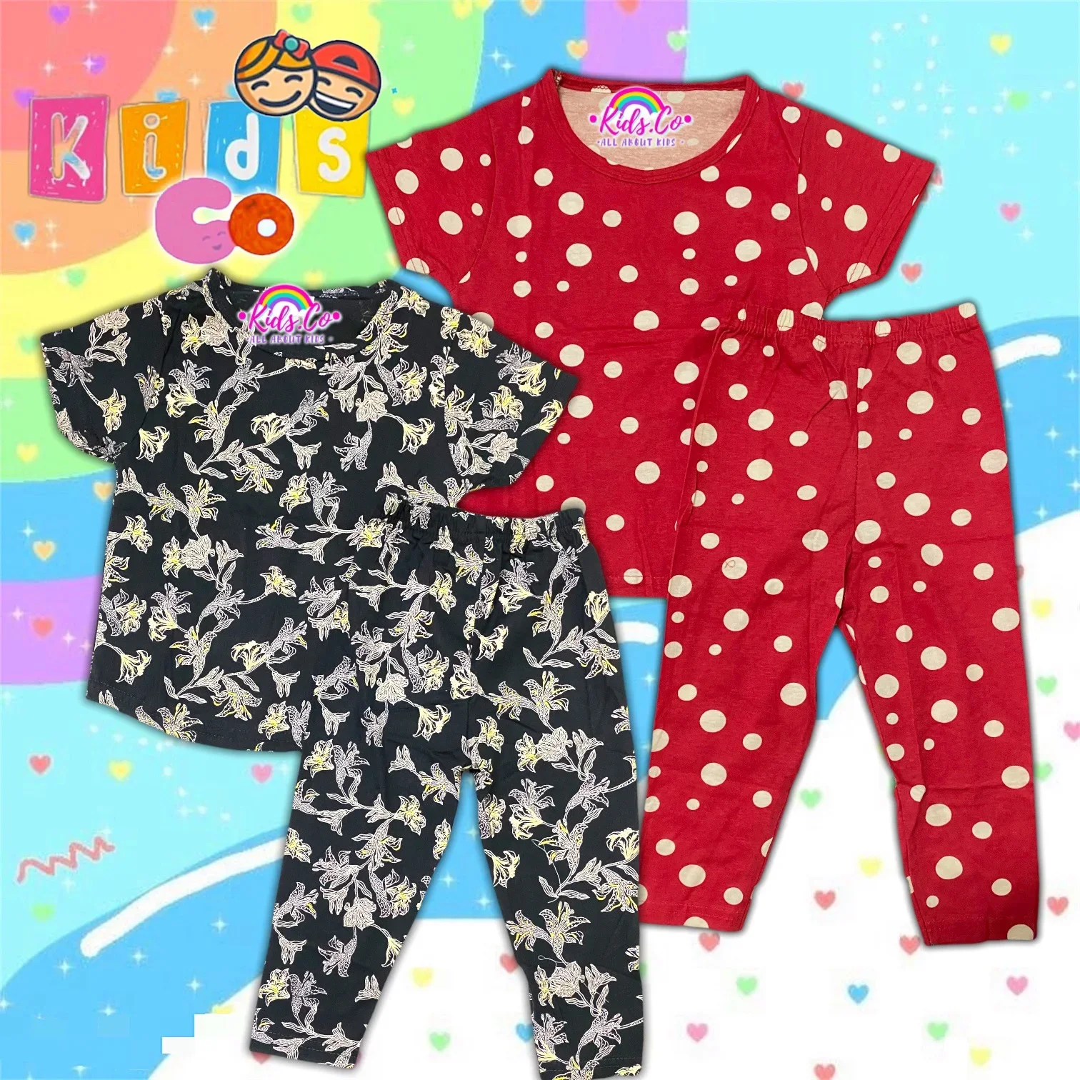Readystock Pyjamas Girls Printed Kids Size